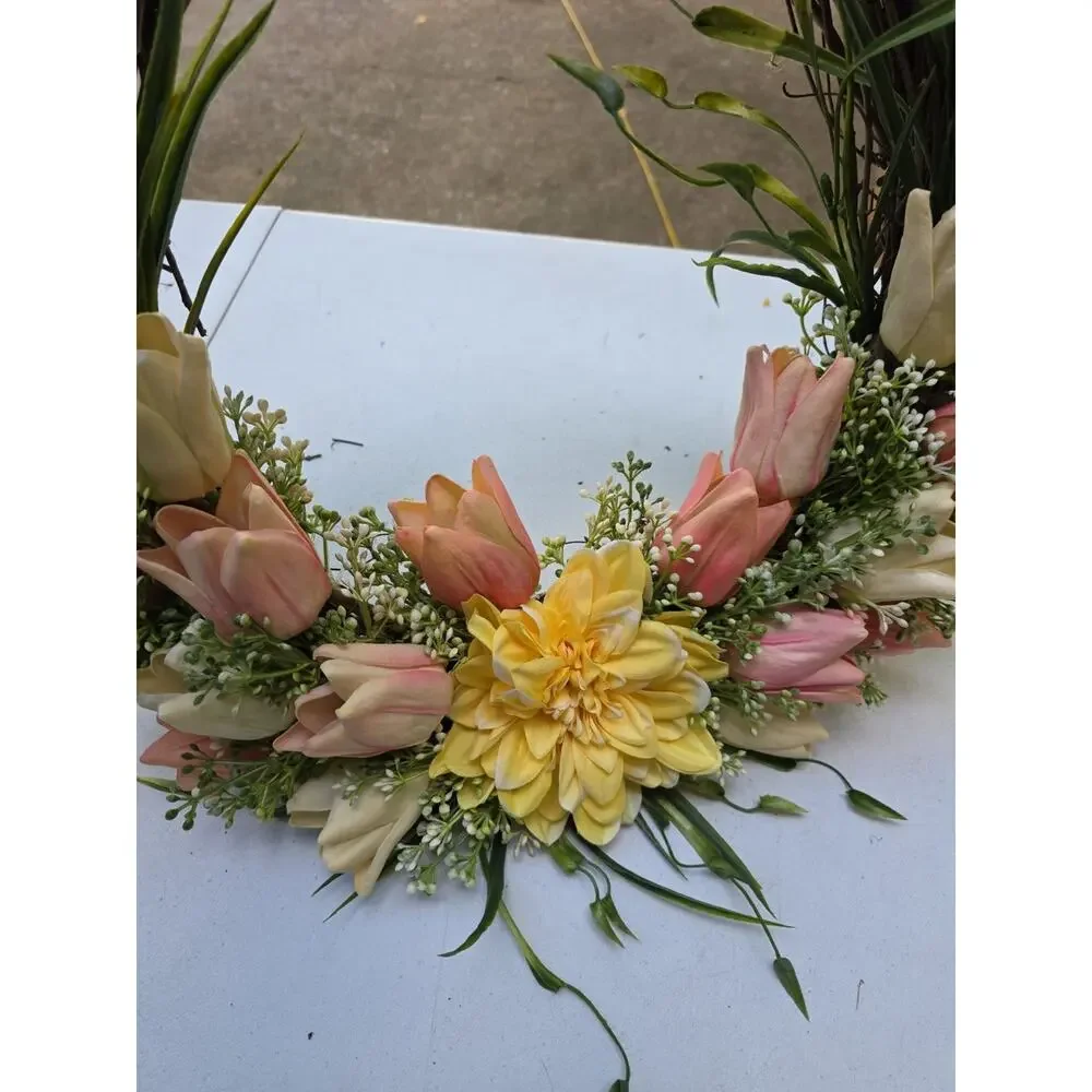 Handmade Spring Tulip Carnation Wreath 21